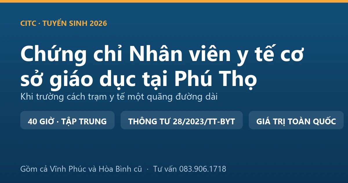 Phòng y tế trường học tại Phú Thọ, nơi nhân viên y tế cơ sở giáo dục theo dõi sức khỏe và sơ cứu ban đầu cho học sinh
