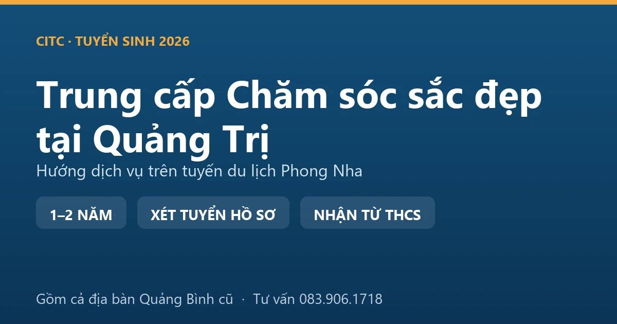Học viên thực hành nghề chăm sóc da hệ trung cấp chăm sóc sắc đẹp tại Quảng Trị
