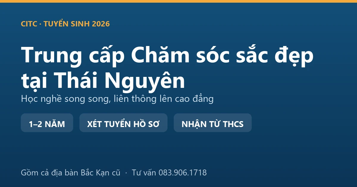 Học viên thực hành chăm sóc da hệ trung cấp chăm sóc sắc đẹp tại Thái Nguyên