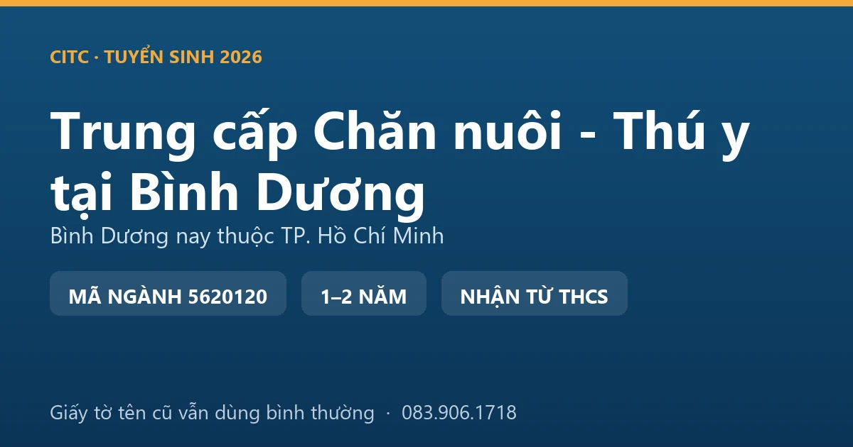 Người lao động tại địa bàn Bình Dương cũ học hệ trung cấp Chăn nuôi - Thú y ngoài giờ làm