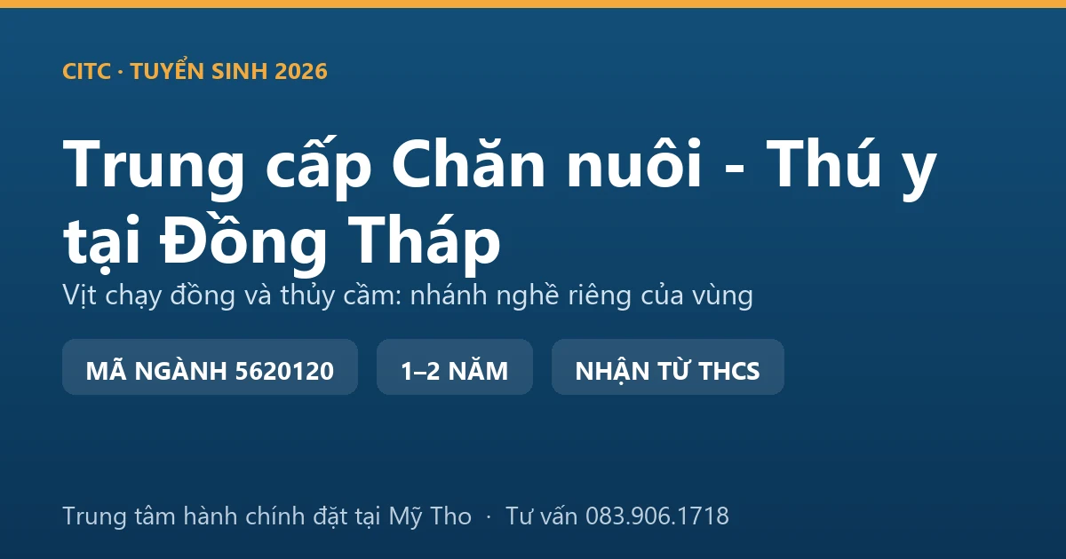 Học viên trung cấp Chăn nuôi - Thú y tại Đồng Tháp kiểm tra đàn vịt nuôi trên đồng sau vụ lúa