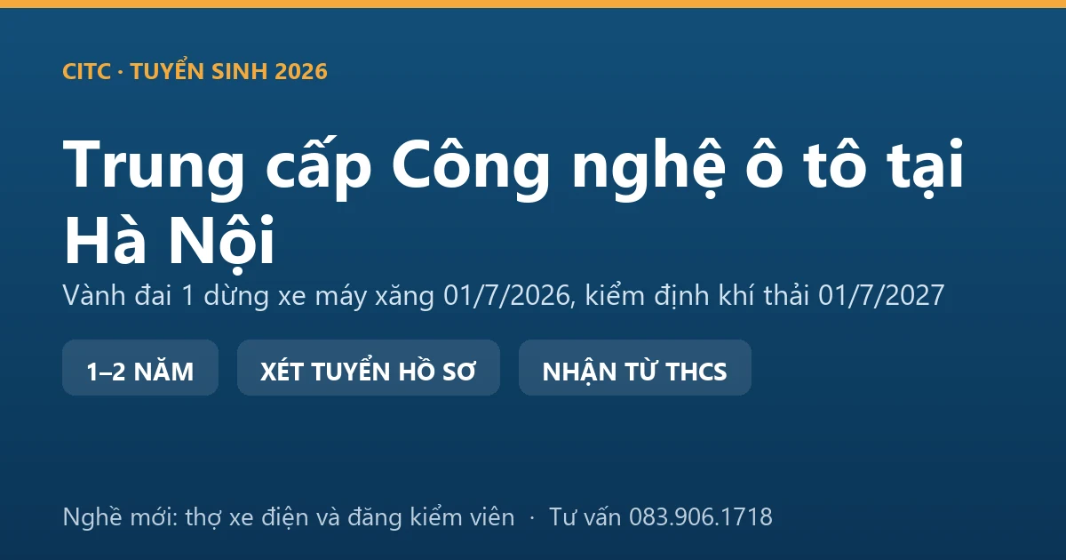 Học viên trung cấp Công nghệ ô tô tại Hà Nội thực hành kiểm tra hệ thống điện trên xe điện