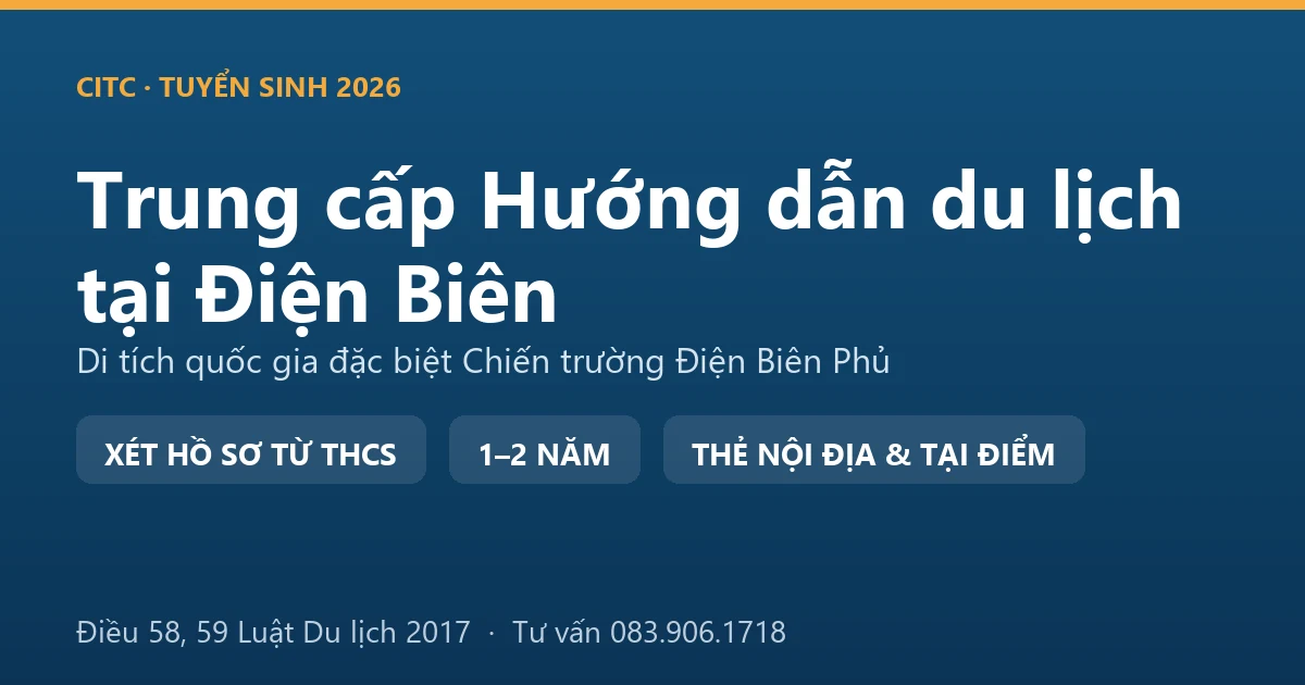 Học viên hệ trung cấp hướng dẫn du lịch tại Điện Biên thực hành thuyết minh tại cụm di tích Chiến trường Điện Biên Phủ