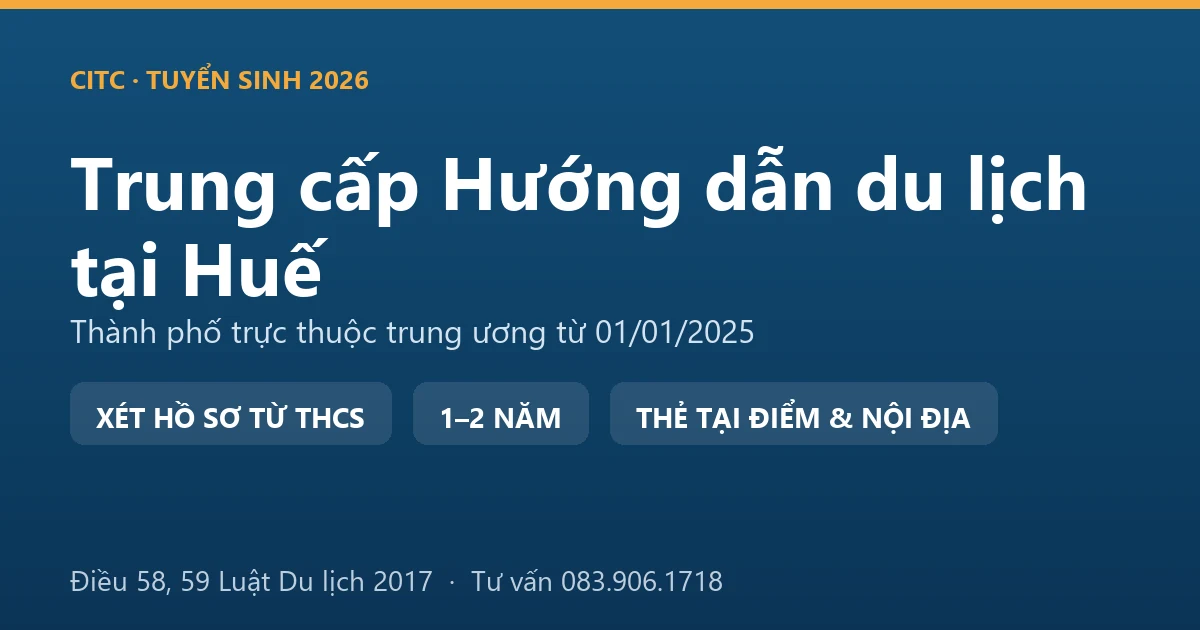 Học viên hệ trung cấp hướng dẫn du lịch tại Huế thực hành thuyết minh trong quần thể di tích Cố đô