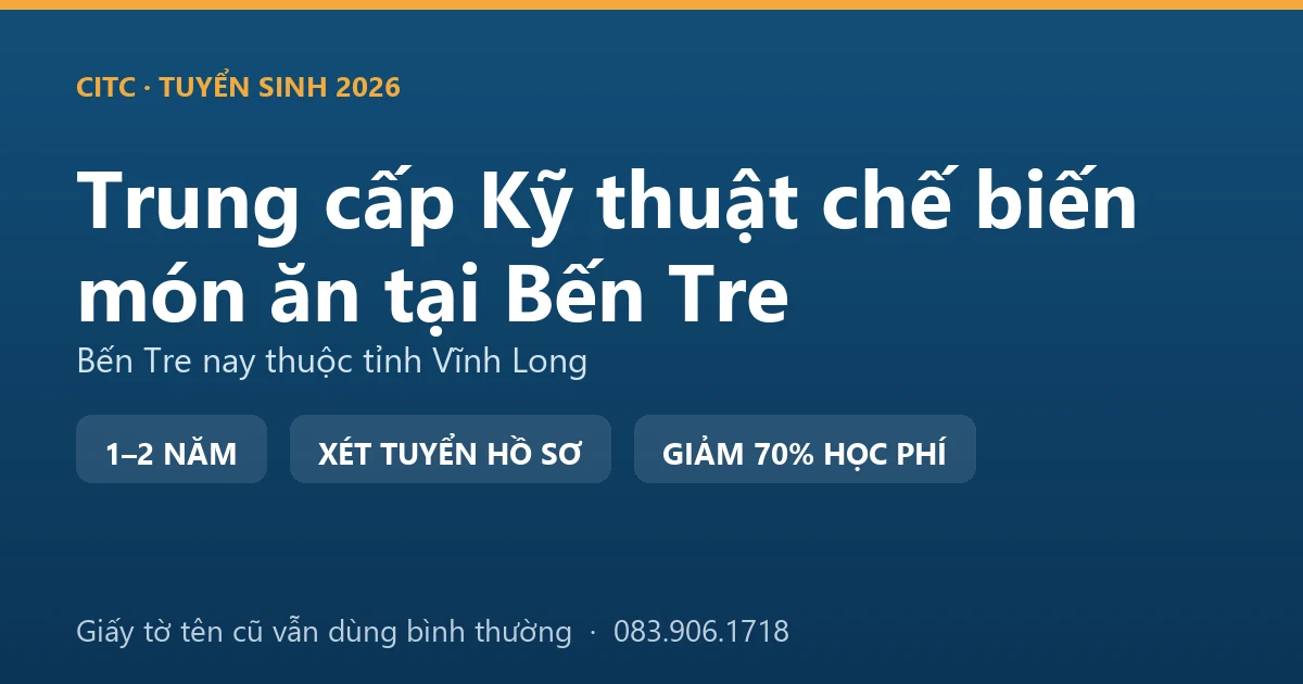 Học viên trung cấp Kỹ thuật chế biến món ăn tại Bến Tre chế biến món từ dừa