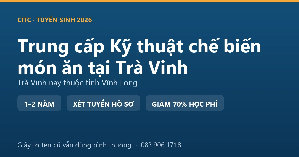 Học viên trung cấp Kỹ thuật chế biến món ăn tại Trà Vinh nấu bún nước lèo trong bếp
