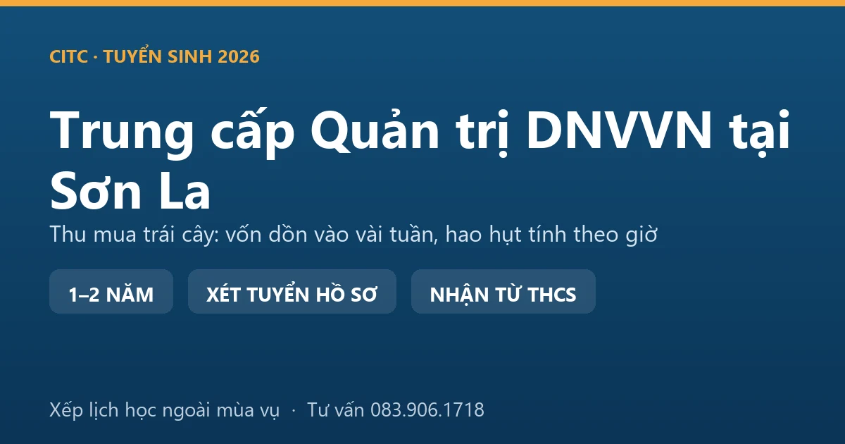 Học viên trung cấp Quản trị doanh nghiệp vừa và nhỏ tại Sơn La theo dõi sản lượng thu mua trái cây trong vụ