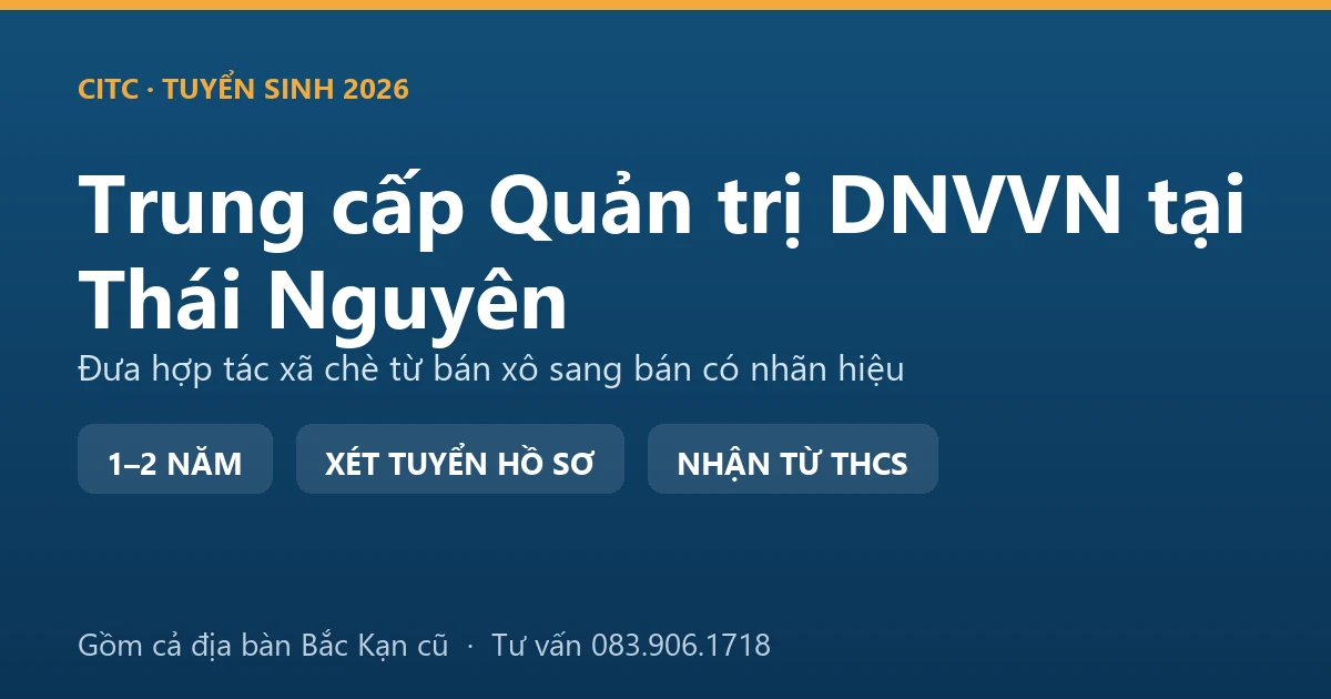 Học viên trung cấp Quản trị doanh nghiệp vừa và nhỏ tại Thái Nguyên kiểm tra bao bì sản phẩm chè trước khi giao hàng