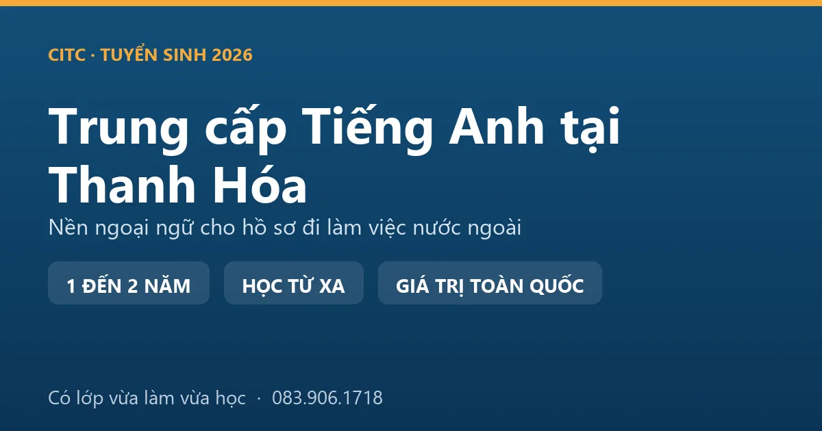 Lớp học hệ trung cấp ngành Tiếng Anh tại Thanh Hóa, học viên luyện phỏng vấn bằng tiếng Anh